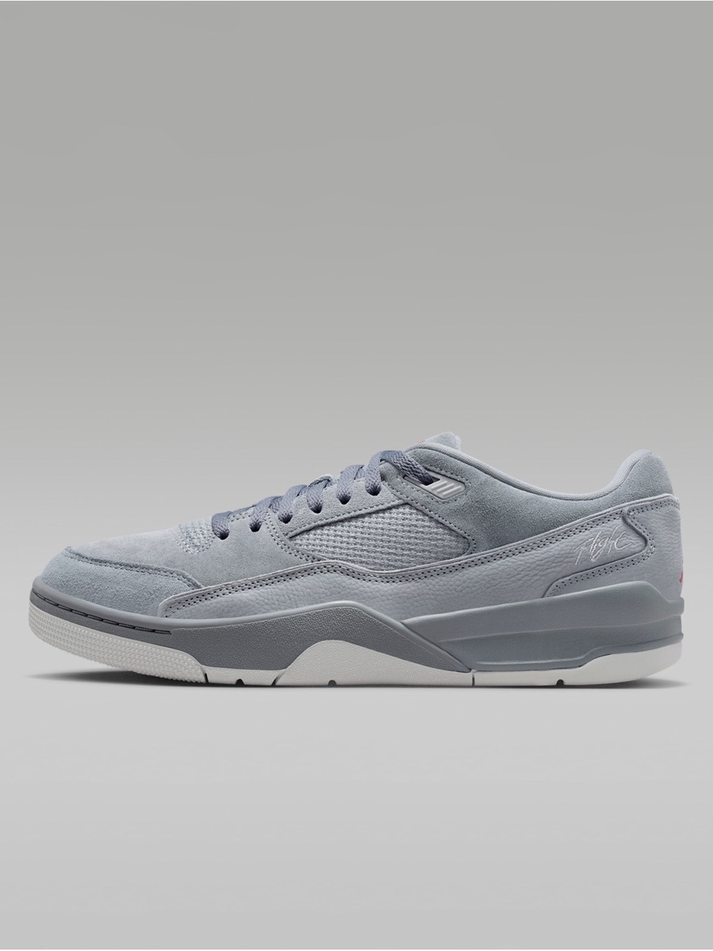 Air Jordan Flight Court Cool Grey Varsity Red Low Sneakers HF3255-007 Men’s 10.5 - Picture 1 of 9